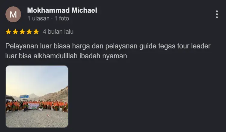 Testimoni jamaah 1